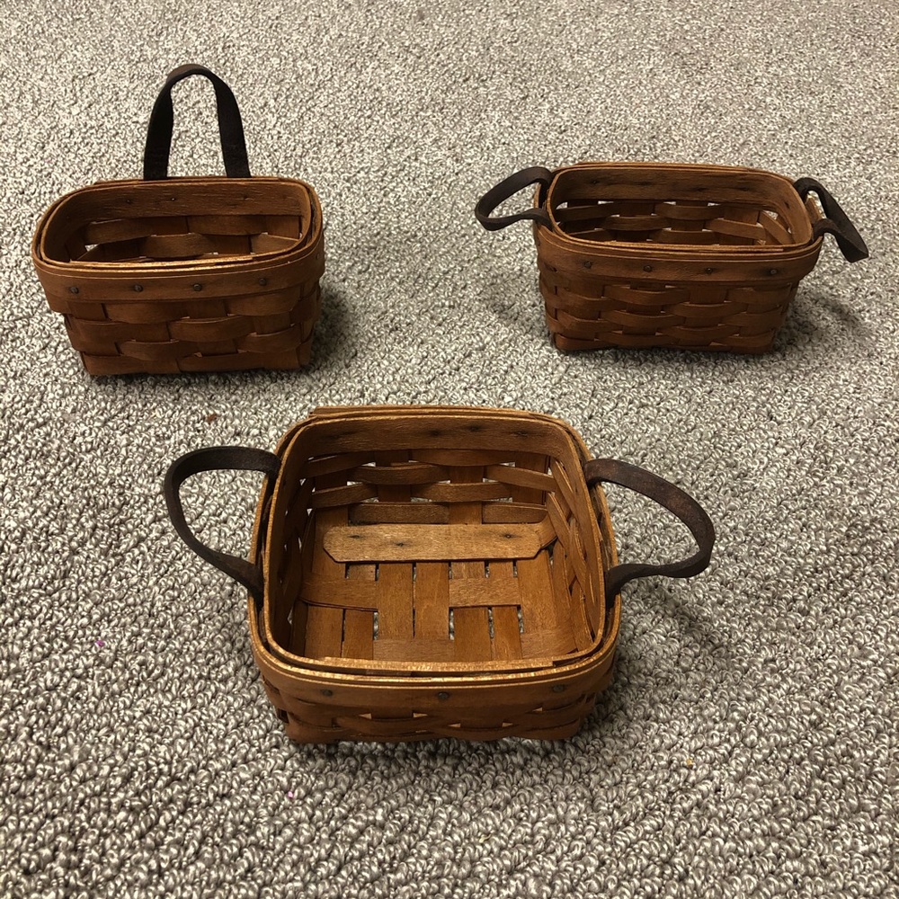 1989-1991 3-Piece Longaberger Mini Basket Set